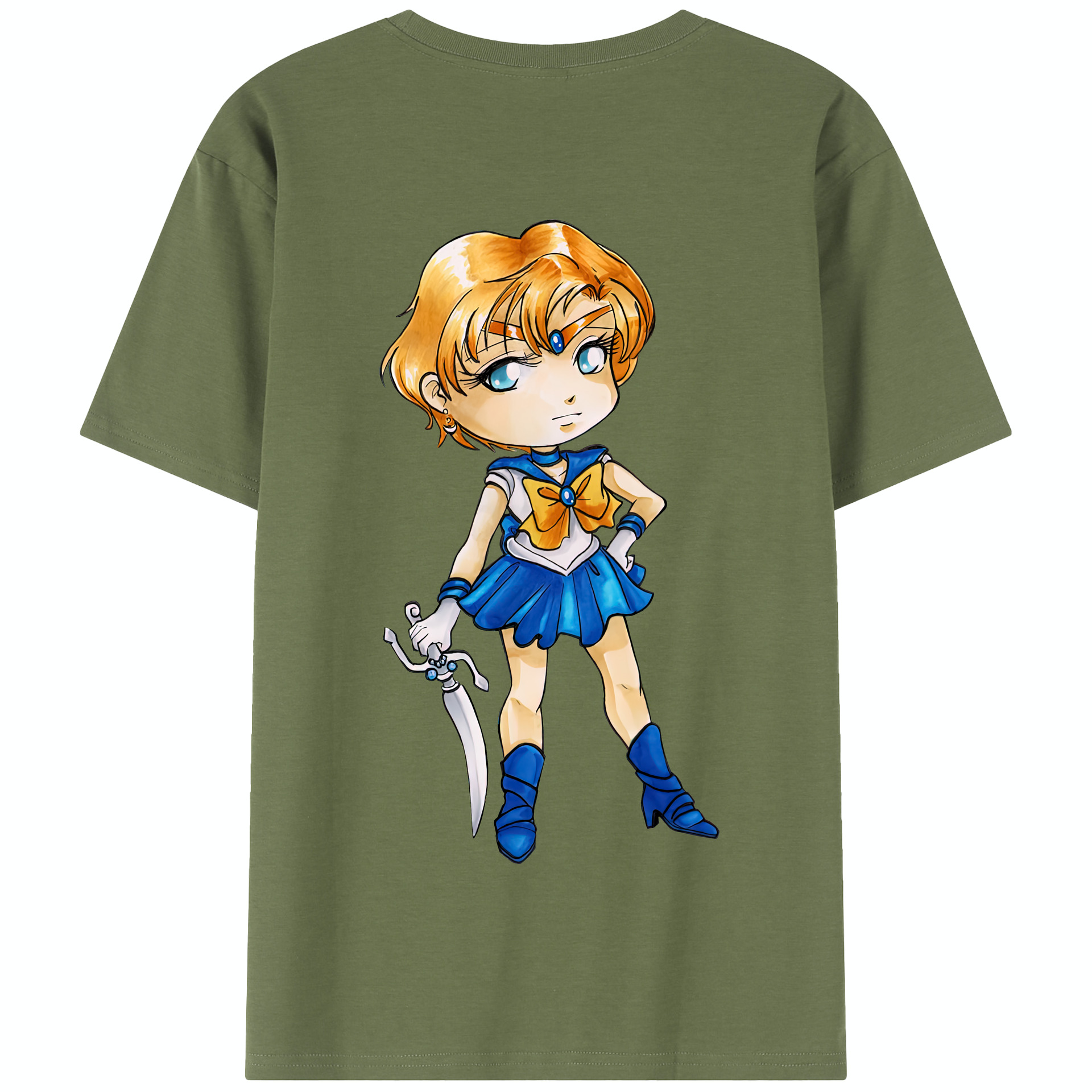 （画像用） 美少女戦士セーラームーン 天王はるか Sailor Moon Tenoh Haruka 綿100％半袖Tシャツ（背面プリント）